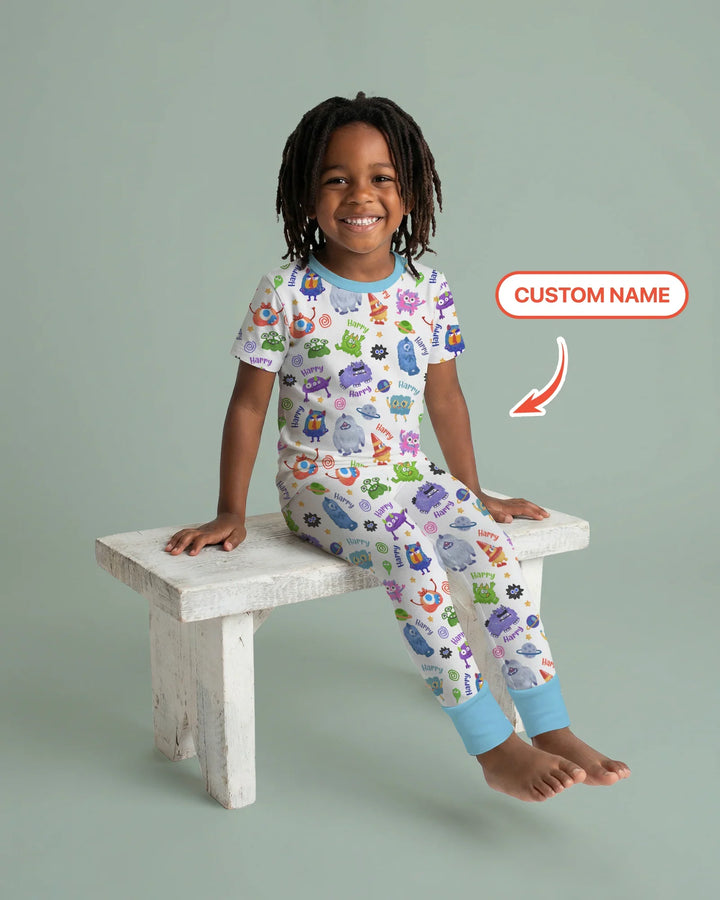 Zweiteiliges, kurzärmliges Pyjama-Set mit Marienkäfern