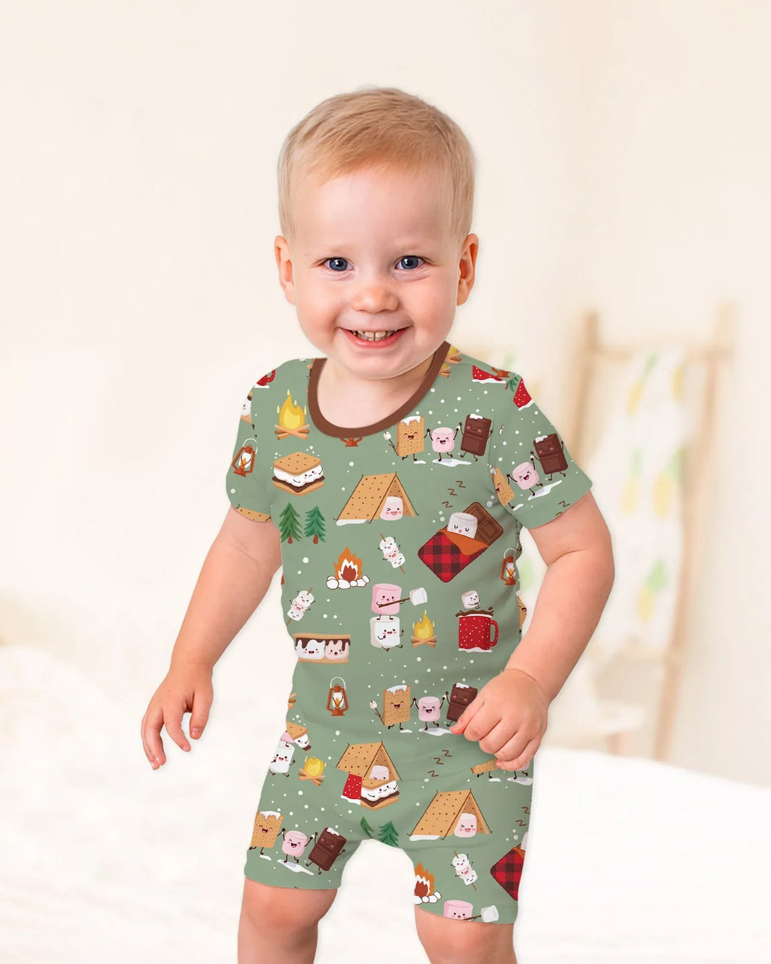 Campfire Bamboo Two Piece Short Sleeve Shorts Pajama Set