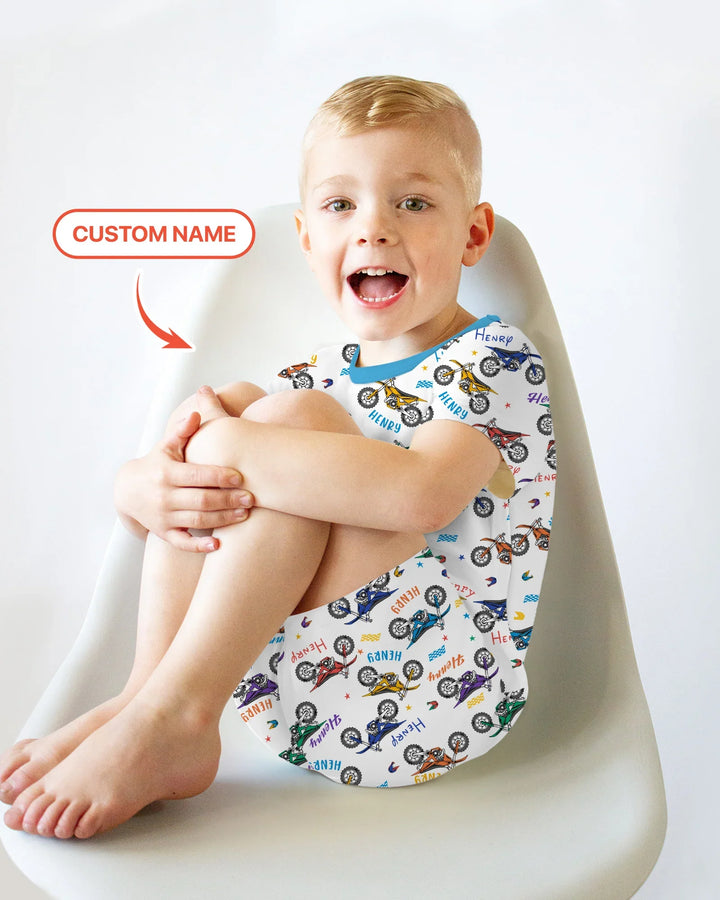 Zweiteiliges Pyjama-Set mit kurzen Ärmeln und Shorts im Sommer-Design