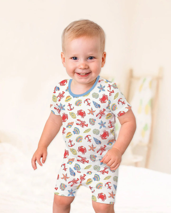 Catch Of The Day Family Matching Bamboo Two Piece Short Sleeve Shorts Pajama Set