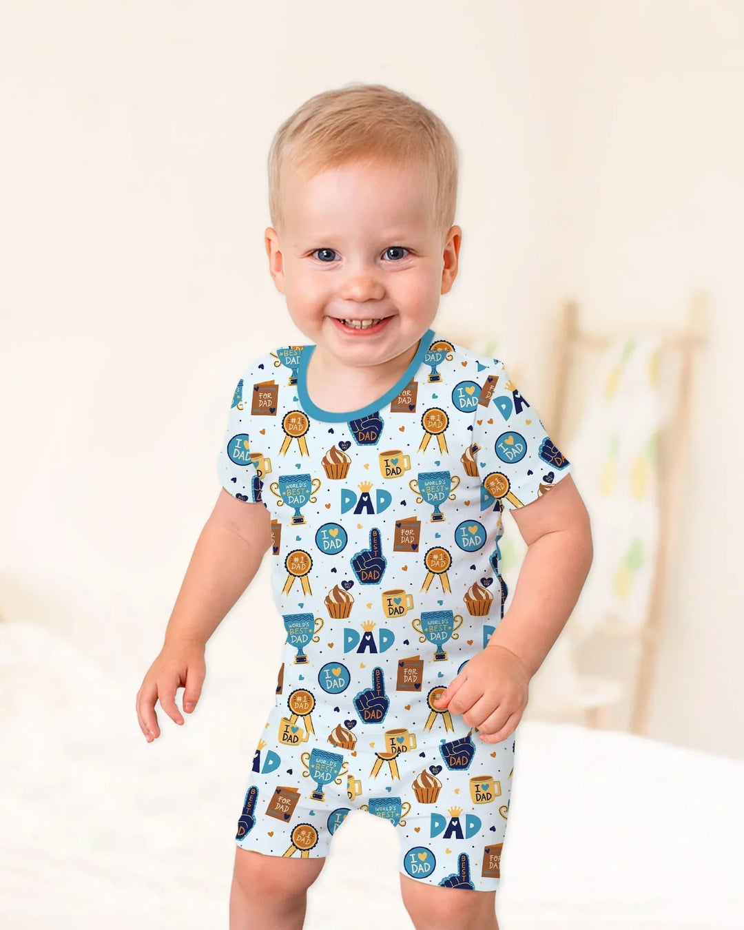 World's Best Dad Bamboo Two Piece Short Sleeve Shorts Pajama Set