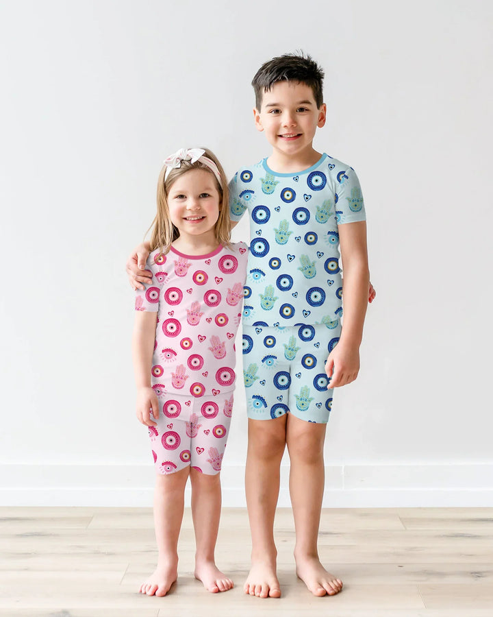 Mini Mystic Family Matching Two Piece Short Sleeve Shorts Pajama Set