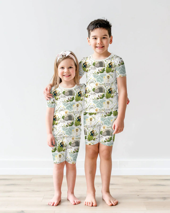 He Is Risen Two Piece Short Sleeve Pajama Set