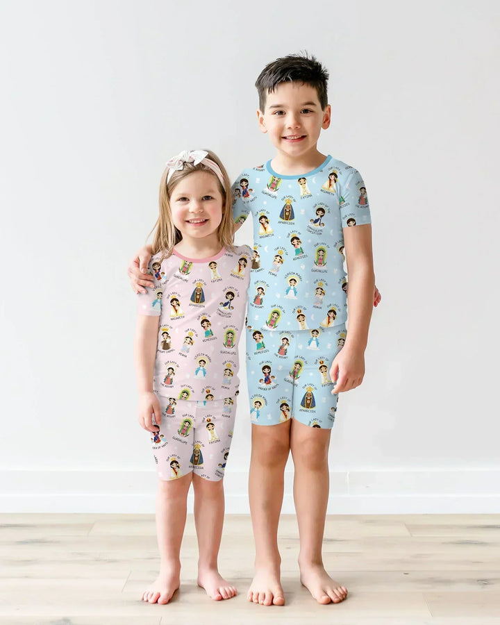 Little Marian Blessings Two Piece Short Sleeve Shorts Pajama Set