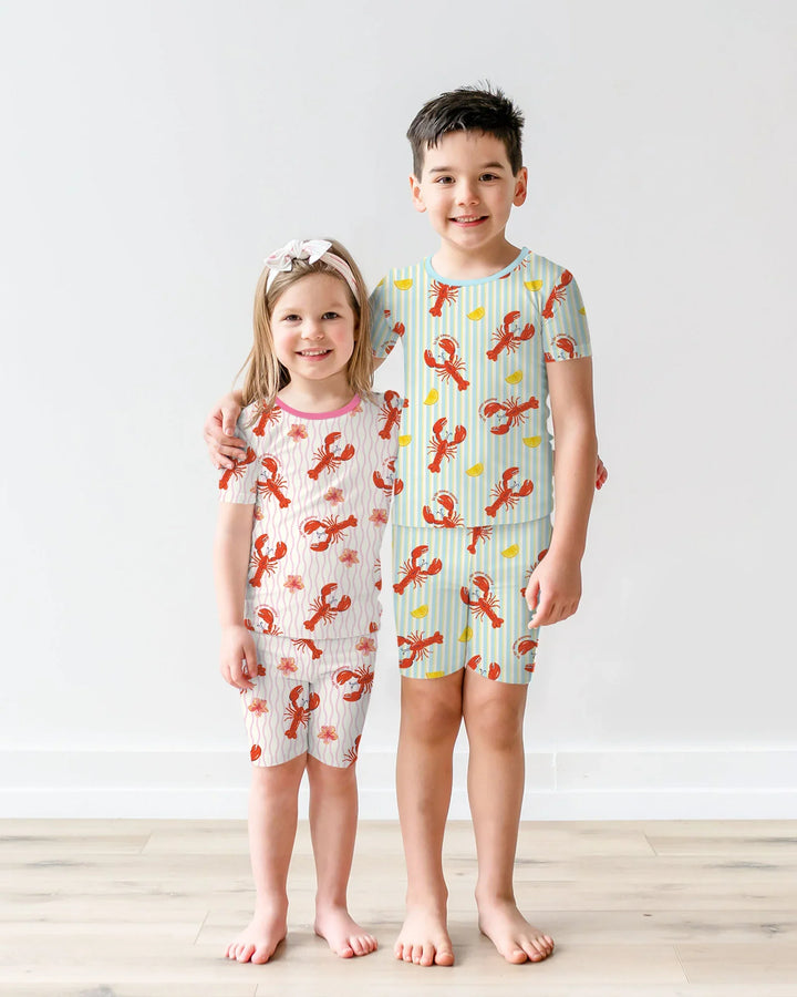 Crawfish Pinch Bamboo Two Piece Short Sleeve Shorts Pajama Set