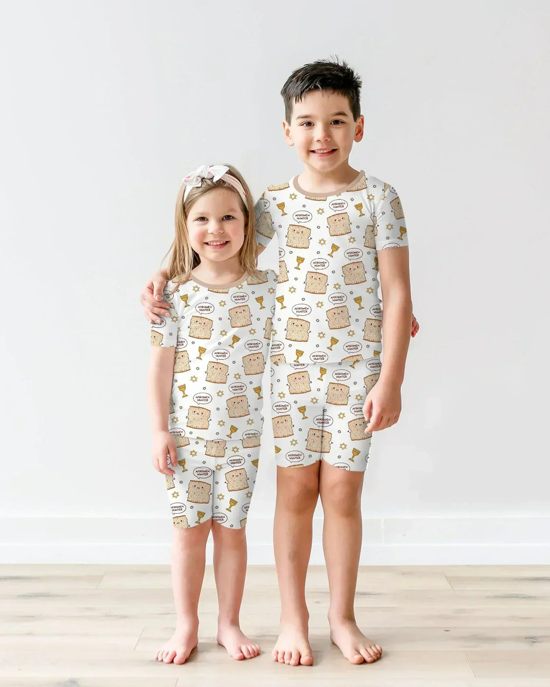Afikomen Hunter Bamboo Two Piece Short Sleeve Shorts Pajama Set