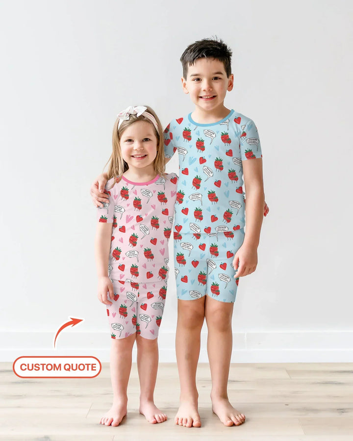I love you berry much Bamboo Two Piece Short Sleeve Shorts Pajama Set