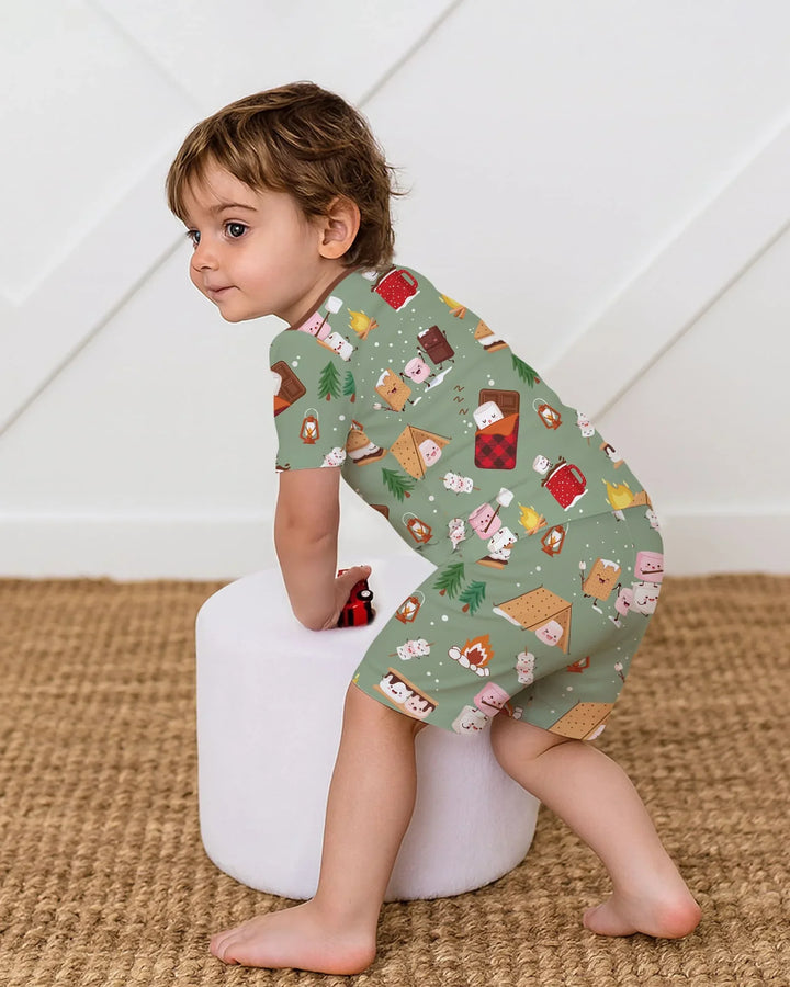 Campfire Bamboo Two Piece Short Sleeve Shorts Pajama Set