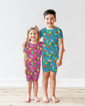 Summer Retro Ice Creams Family Matching Bamboo Two Piece Short Sleeve Shorts Pajama Set