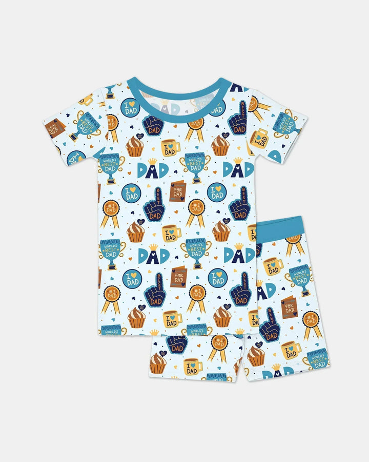World's Best Dad Bamboo Two Piece Short Sleeve Shorts Pajama Set