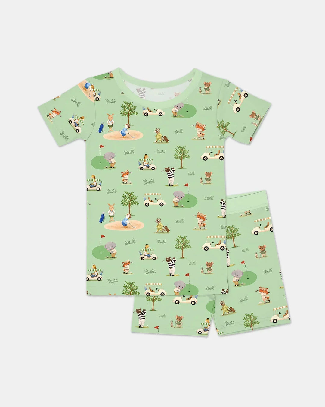 Let's Golf Two Piece Short Sleeve Shorts Pajama Set