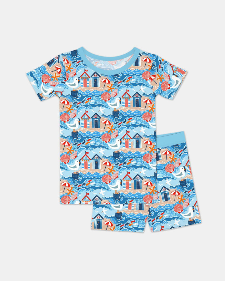 Little Beach Day Bamboo Two Piece Short Sleeve Shorts Pajama Set