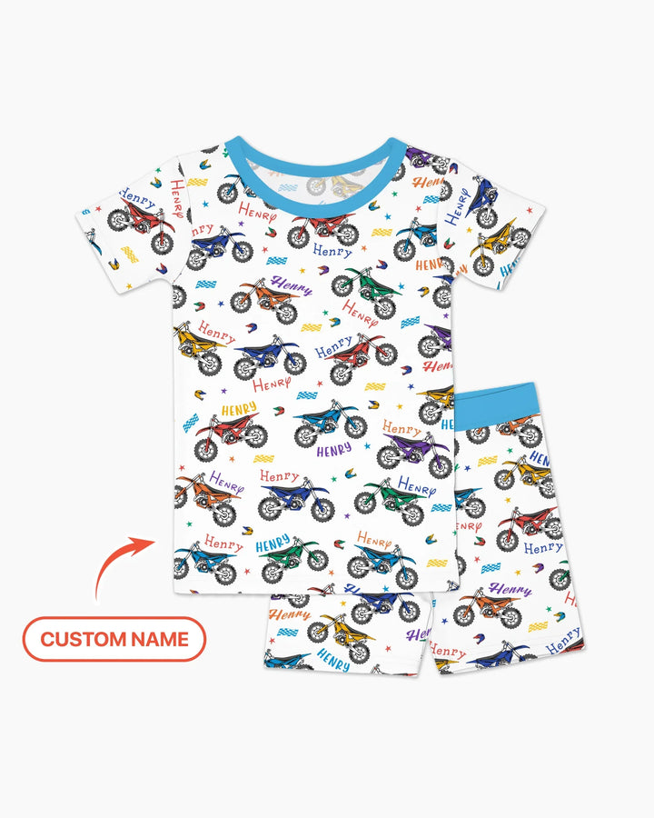 Zweiteiliges Pyjama-Set mit kurzen Ärmeln und Shorts im Sommer-Design