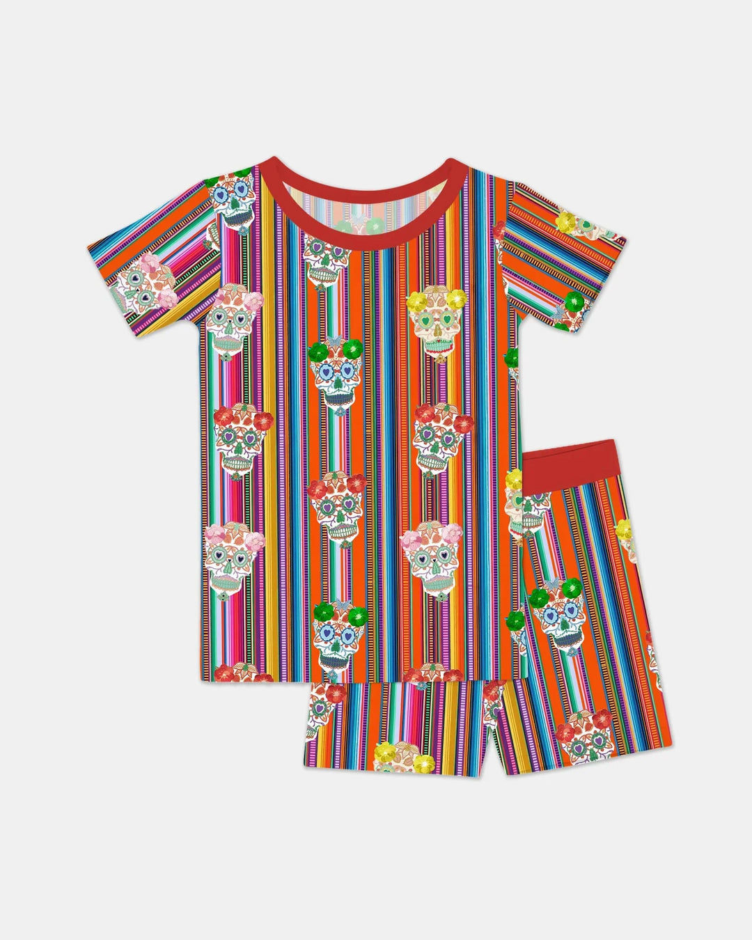 Conjunto de pijama de dos piezas con brillo Cinco de Mayo, shorts y manga corta