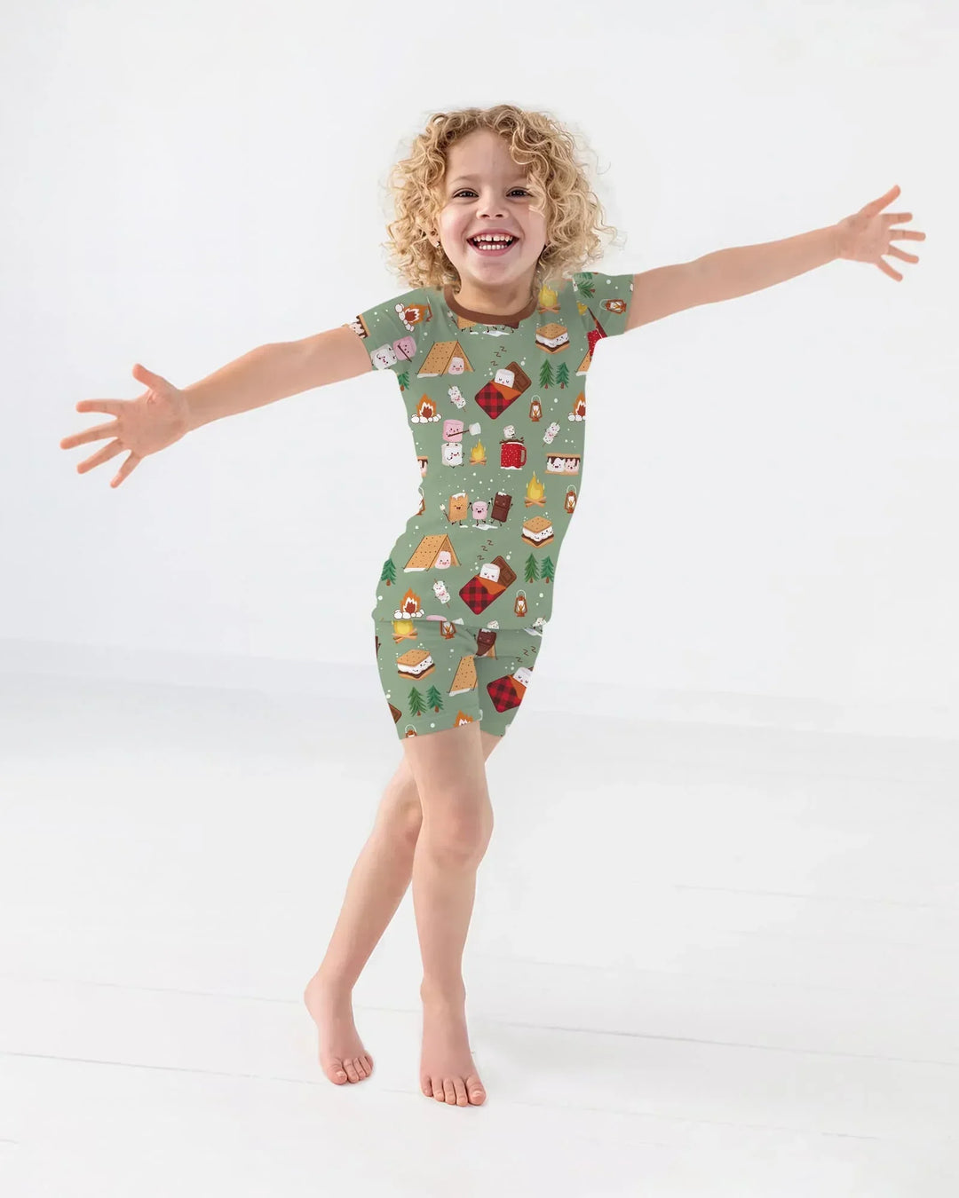 Campfire Bamboo Two Piece Short Sleeve Shorts Pajama Set