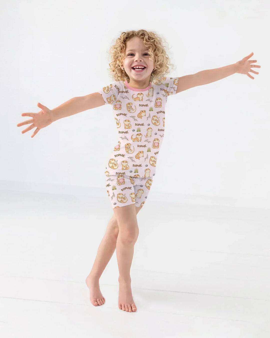 Custom Name Clueless Beardie Bamboo Two Piece Short Sleeve Shorts Pajama Set