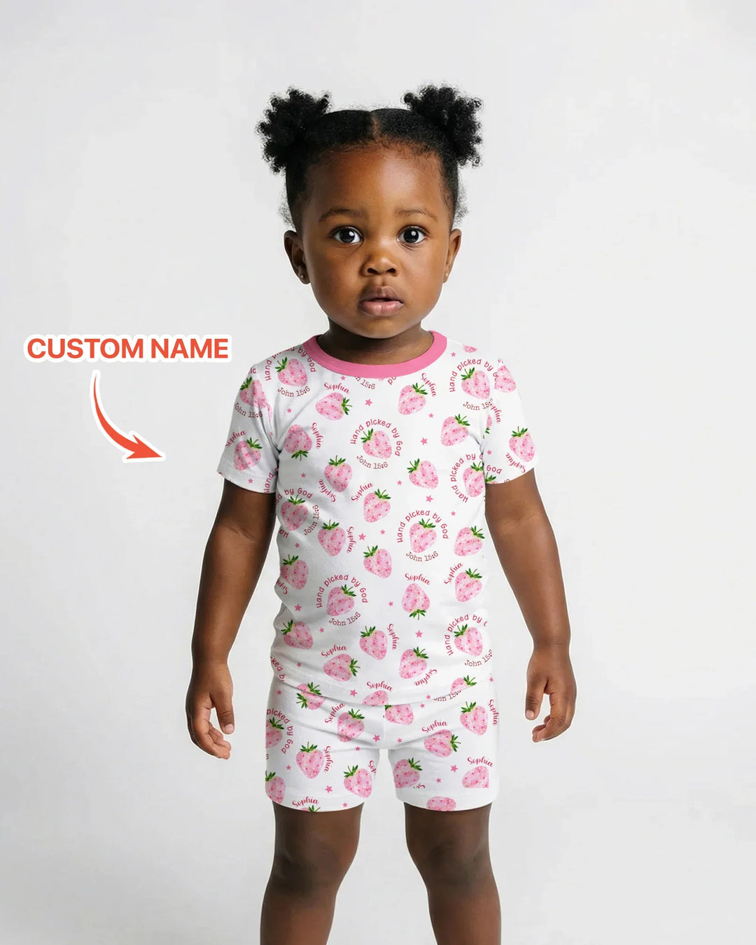 Hand Picked By God Custom Name Bamboo Two Piece Short Sleeve Shorts Pajama Set