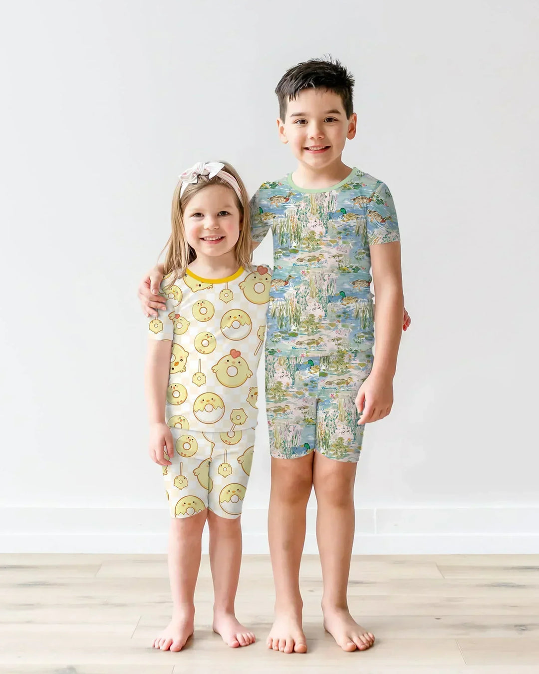 Easter Donuts Two Piece Short Sleeve Shorts Pajama Set