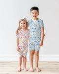 Baseball Crew Bamboo Two Piece Short Sleeve Shorts Pajama Set