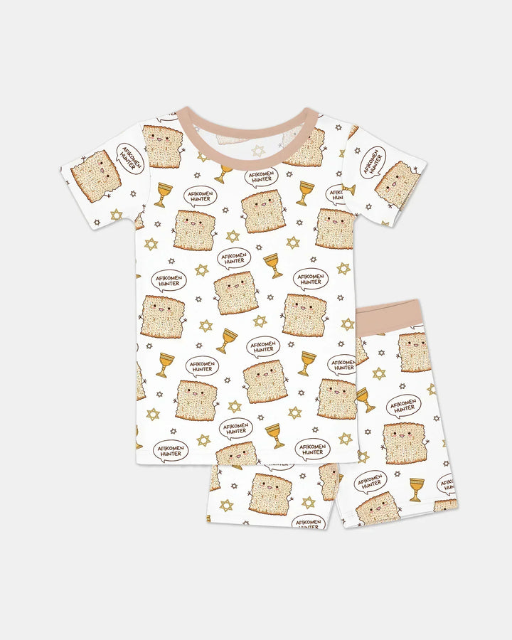 Afikomen Hunter Bamboo Two Piece Short Sleeve Shorts Pajama Set
