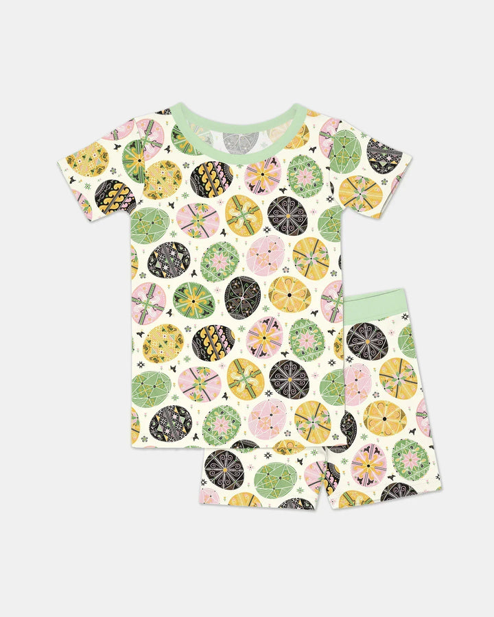 Template Zweiteiliges Pyjama-Set mit kurzen Ärmeln und Shorts