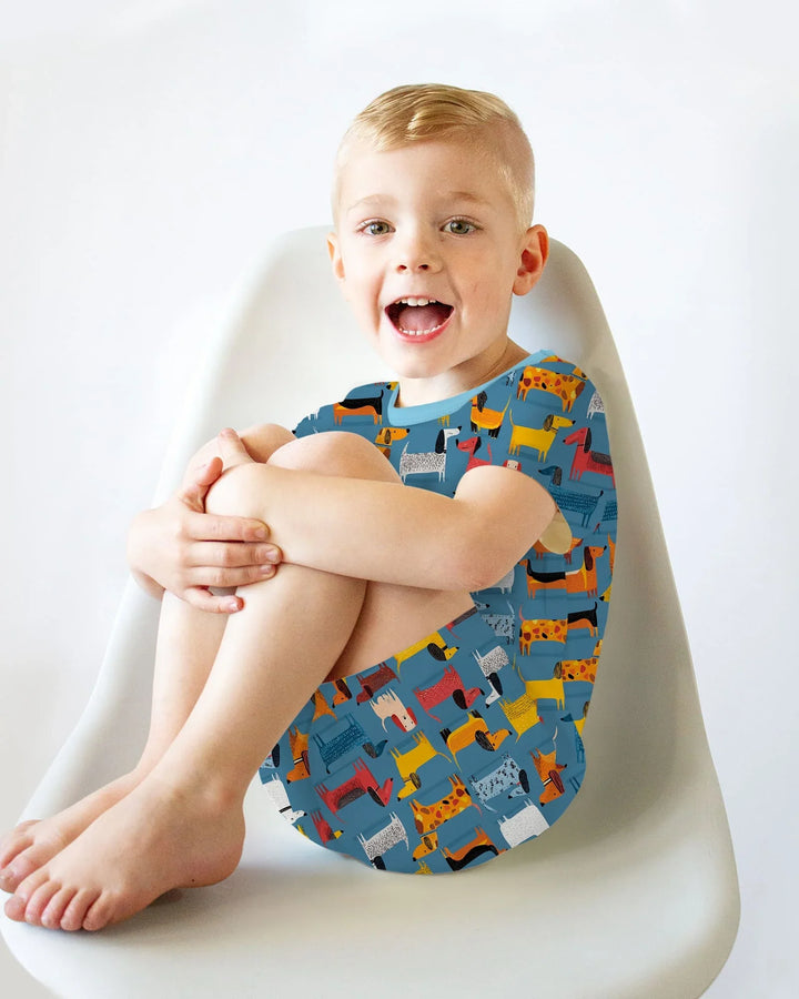 Whimsical Dachshund Bamboo Two Piece Short Sleeve Shorts Pajama Set