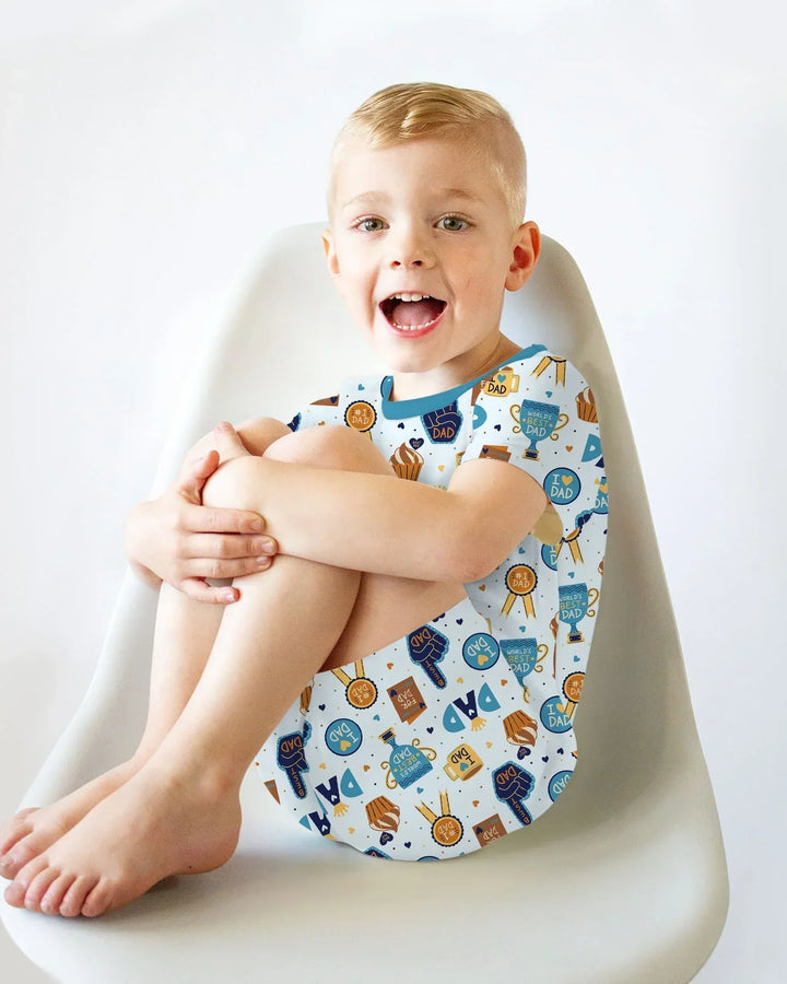 World's Best Dad Bamboo Two Piece Short Sleeve Shorts Pajama Set