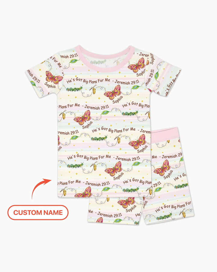 Zweiteiliges, kurzärmliges Pyjama-Set mit Marienkäfern
