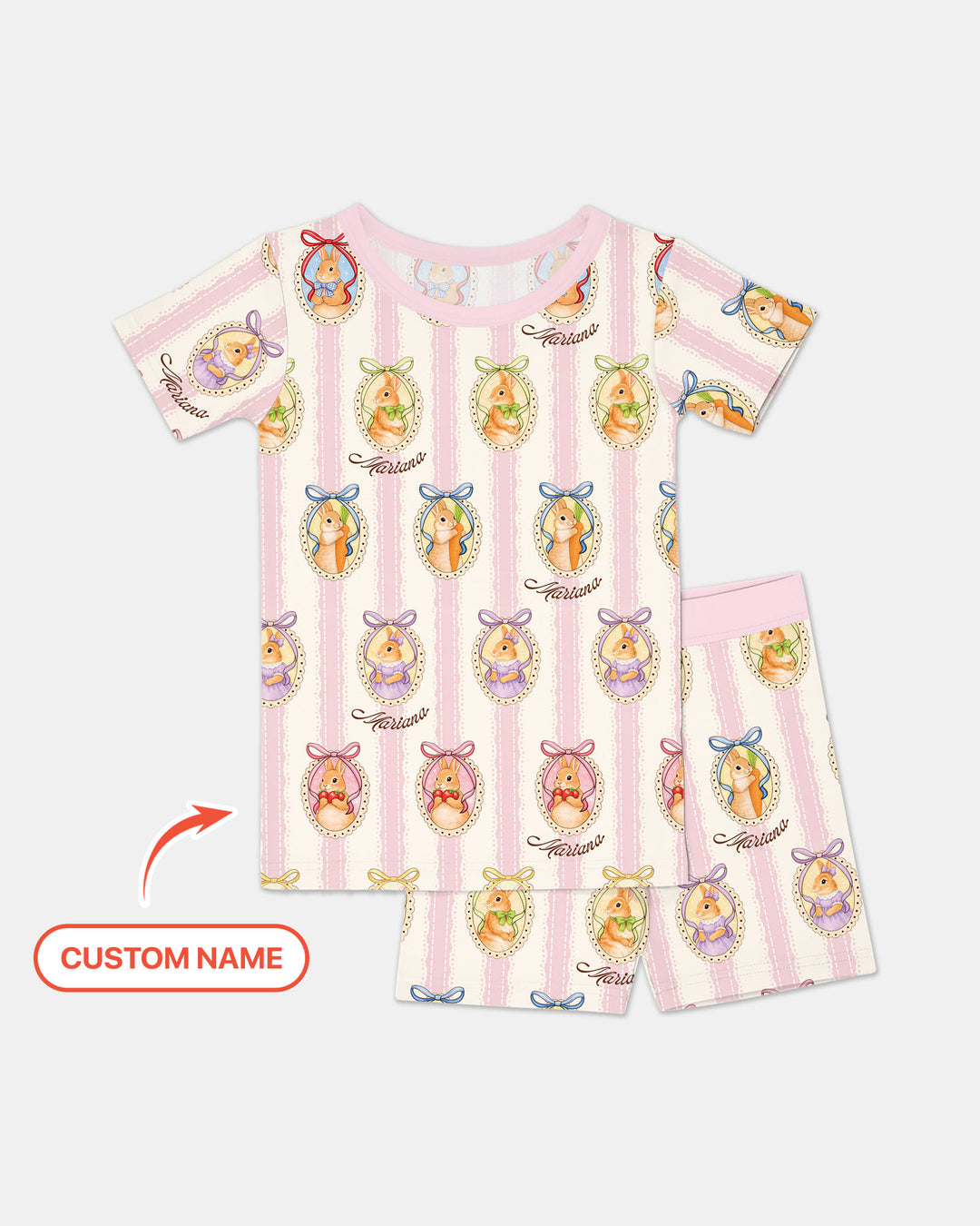 Zweiteiliges Pyjama-Set mit kurzen Ärmeln und Shorts im Sommer-Design