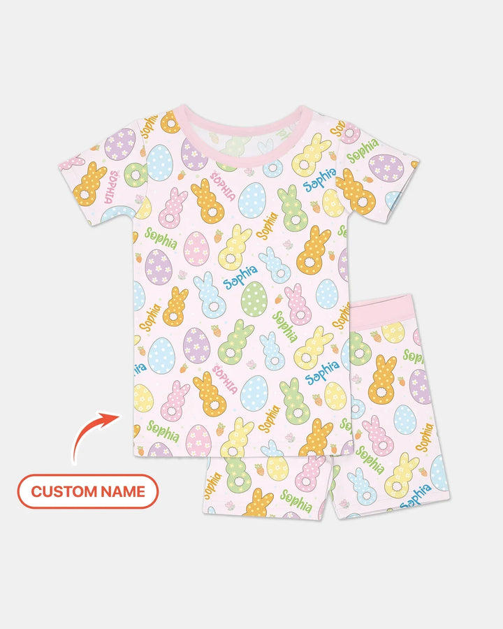 Zweiteiliges Pyjama-Set mit kurzen Ärmeln und Shorts im Sommer-Design