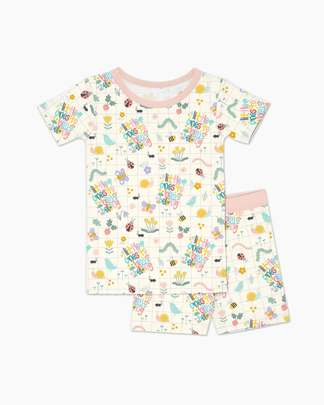 Little Ones To Him Belong Bamboo Two Piece Short Sleeve Shorts Pajama Set