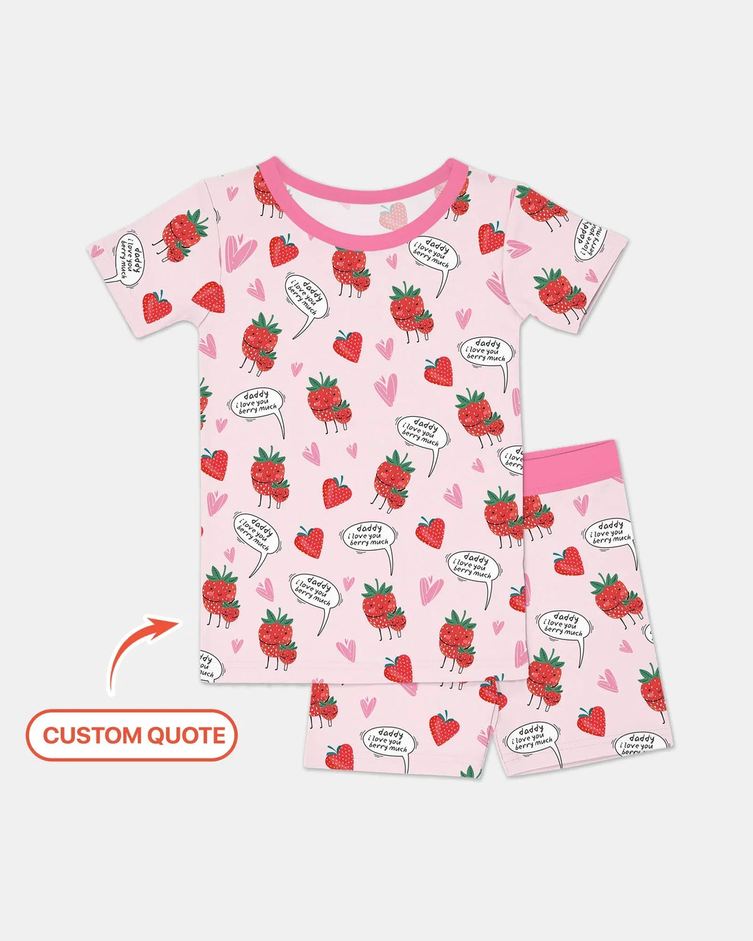 I love you berry much Bamboo Two Piece Short Sleeve Shorts Pajama Set