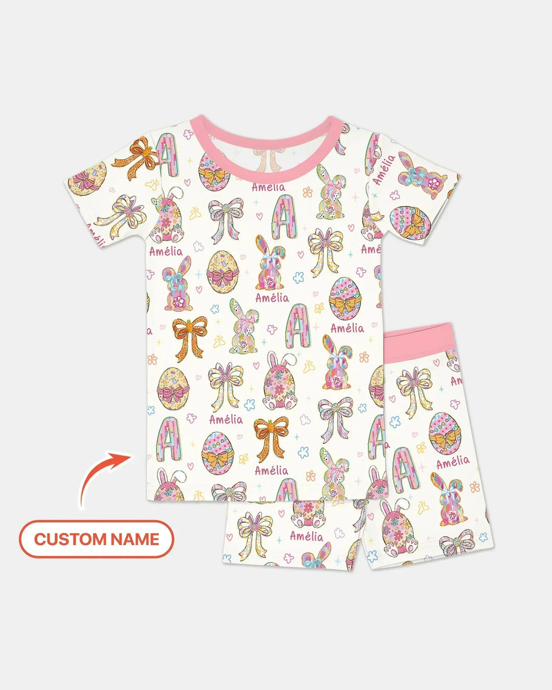 Zweiteiliges Pyjama-Set mit kurzen Ärmeln und Shorts im Sommer-Design