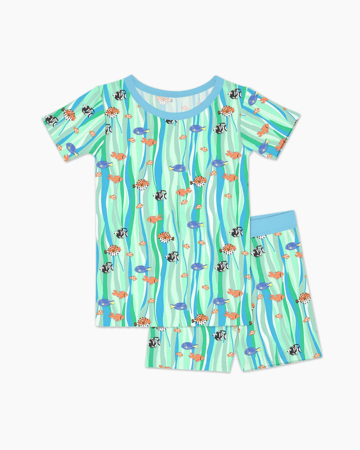Zweiteiliges Pyjama-Set mit kurzen Ärmeln und Shorts im Sommer-Design
