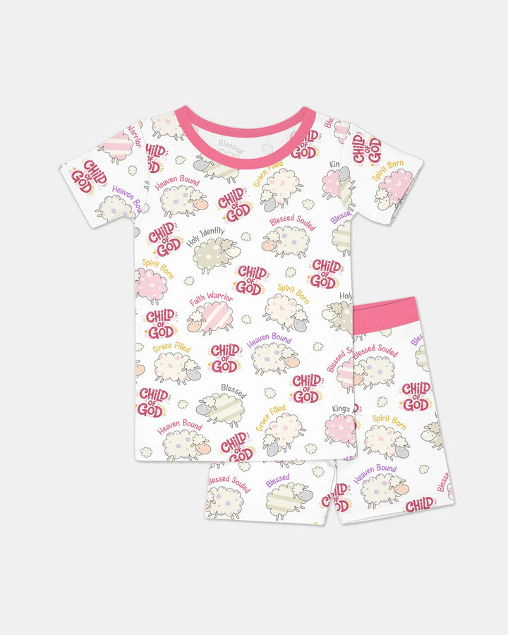 A Child Of God Girl Bamboo Two Piece Short Sleeve Shorts Pajama Set