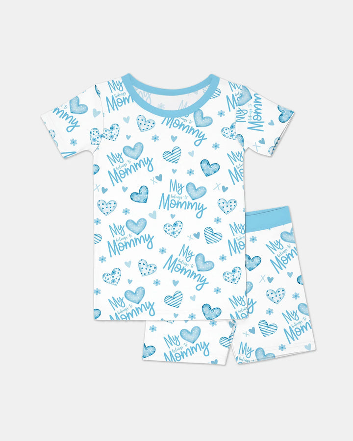 My Heart Belongs To Mommy Bamboo Two Piece Short Sleeve Shorts Pajama Set