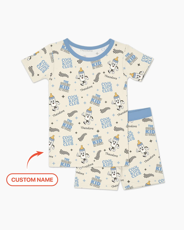Zweiteiliges Pyjama-Set mit kurzen Ärmeln und Shorts im Sommer-Design