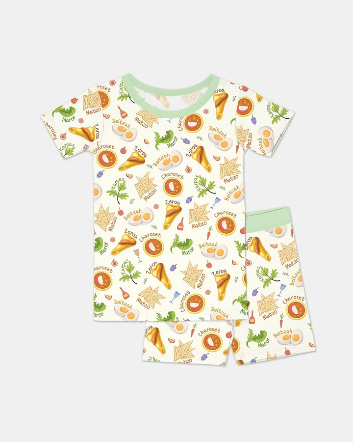 Happy Passover Family Matching Two Piece Short Sleeve Shorts Pajama Set