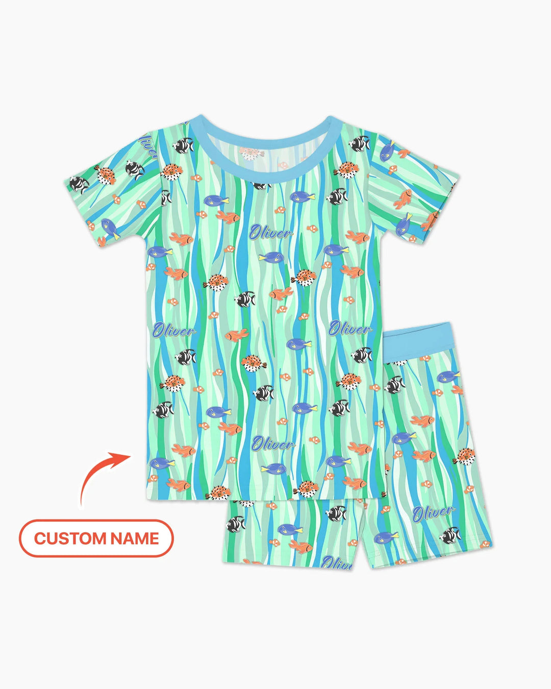 Zweiteiliges Pyjama-Set mit kurzen Ärmeln und Shorts im Sommer-Design