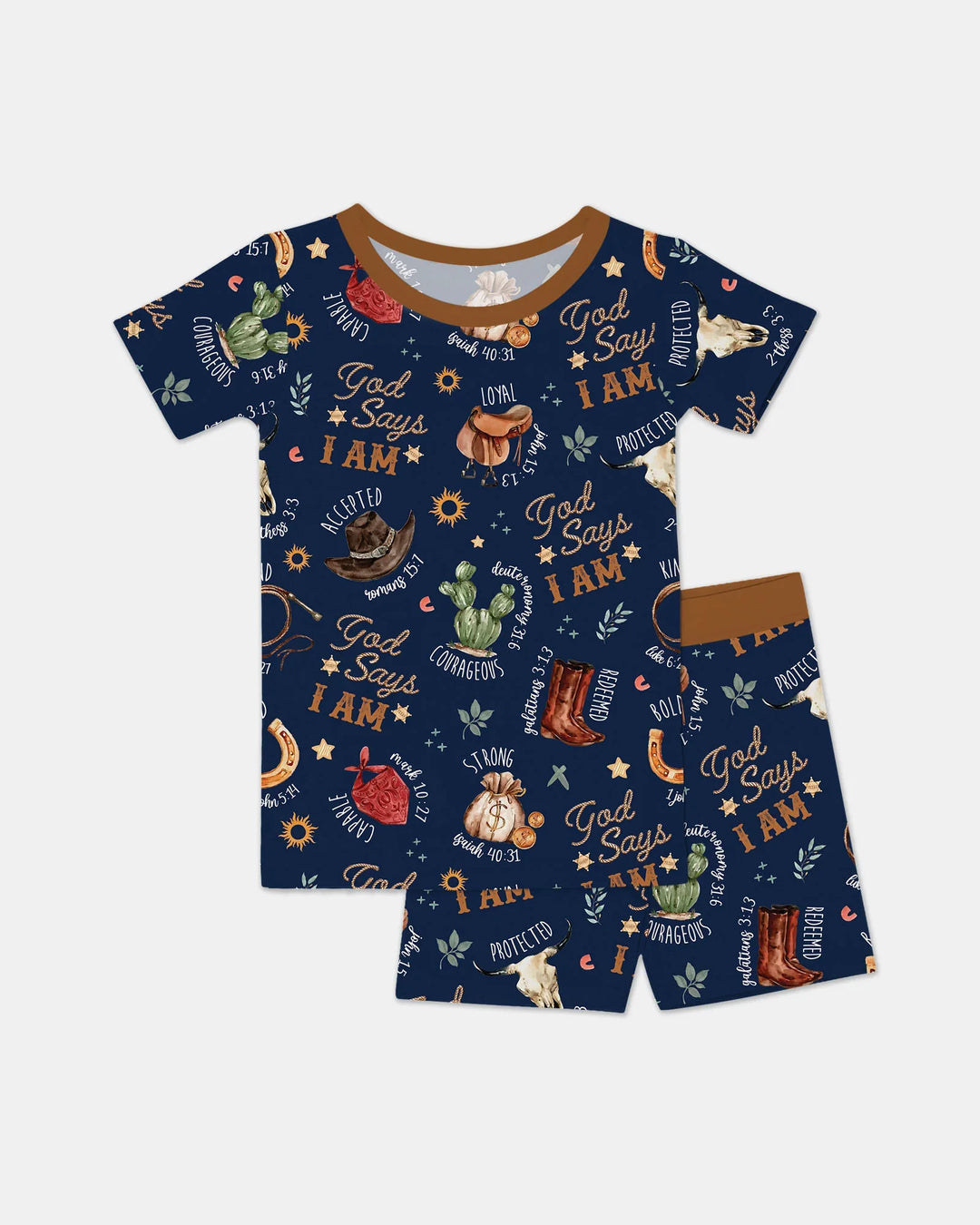Template Zweiteiliges Pyjama-Set mit kurzen Ärmeln und Shorts
