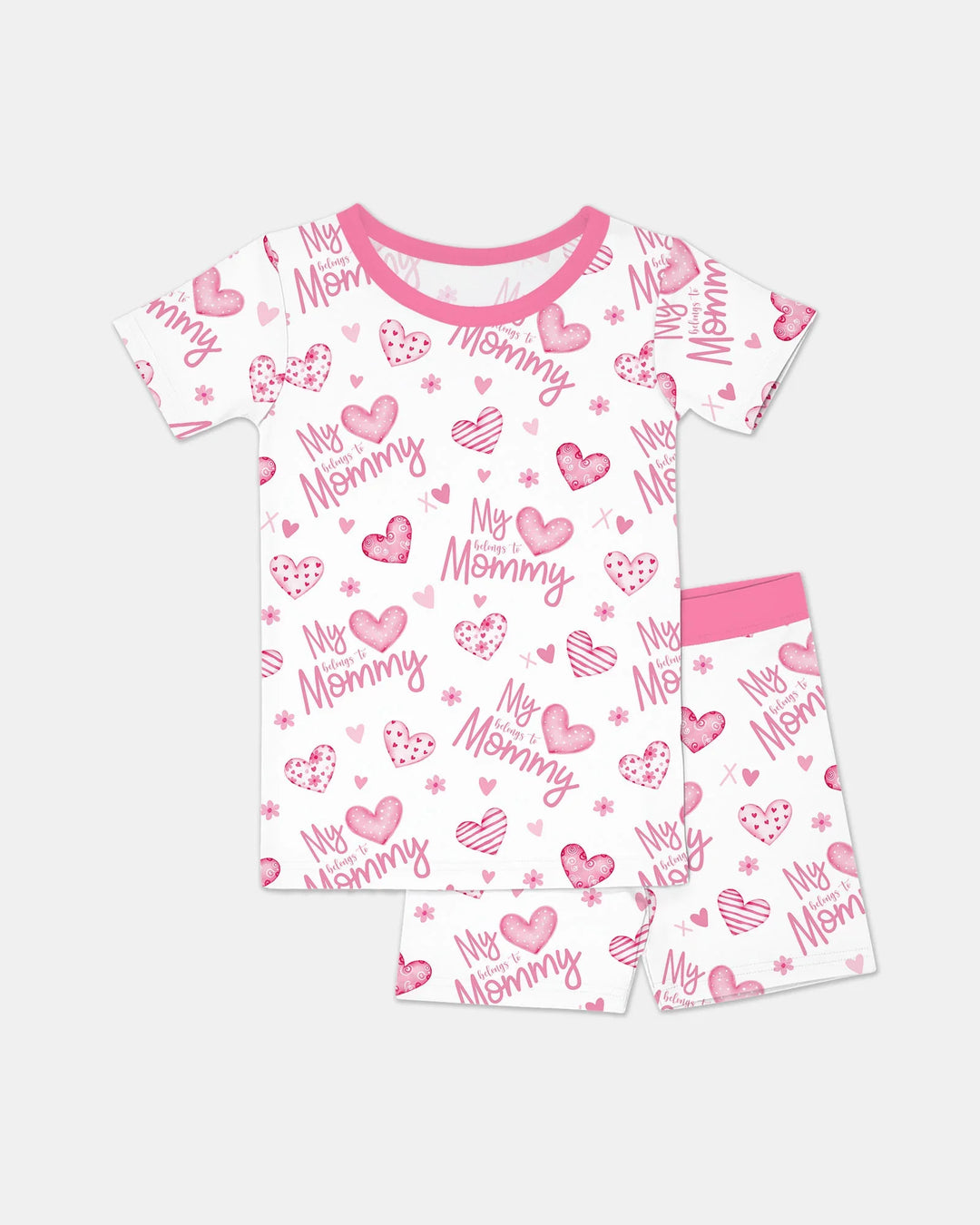 My Heart Belongs To Mommy Bamboo Two Piece Short Sleeve Shorts Pajama Set