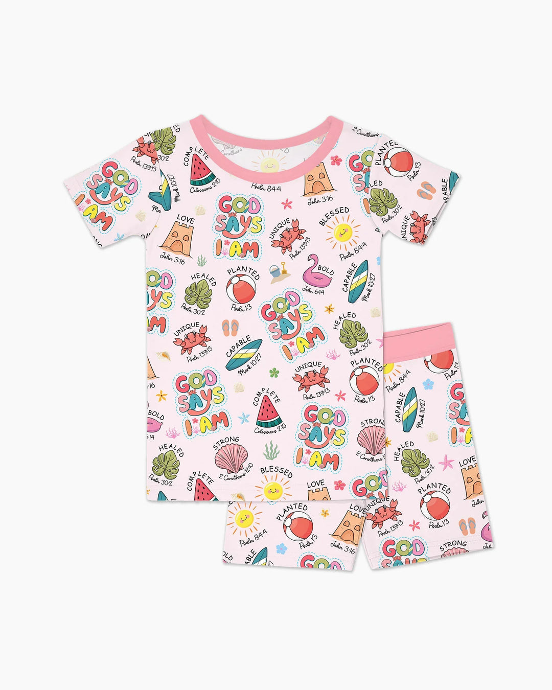 Template Zweiteiliges Pyjama-Set mit kurzen Ärmeln und Shorts