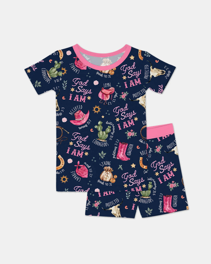 Template Zweiteiliges Pyjama-Set mit kurzen Ärmeln und Shorts