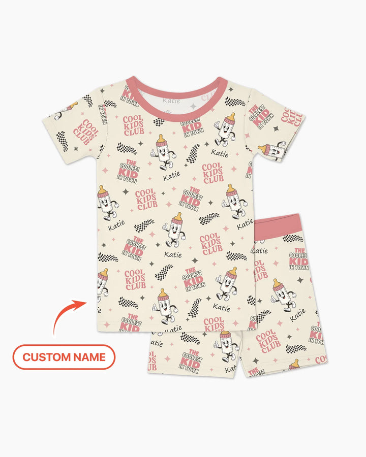 Zweiteiliges Pyjama-Set mit kurzen Ärmeln und Shorts im Sommer-Design