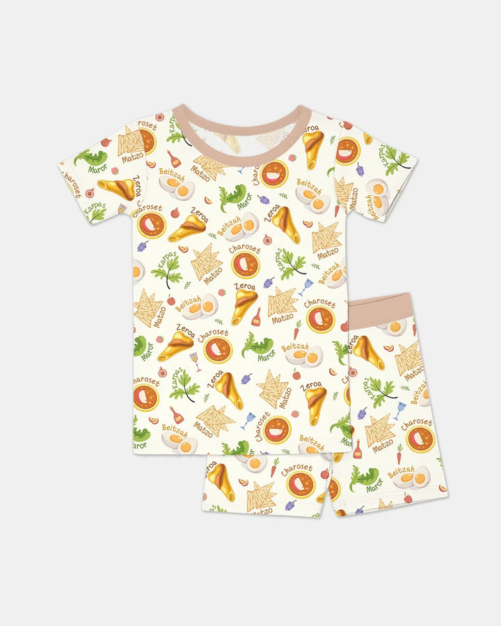 Happy Passover Family Matching Two Piece Short Sleeve Shorts Pajama Set