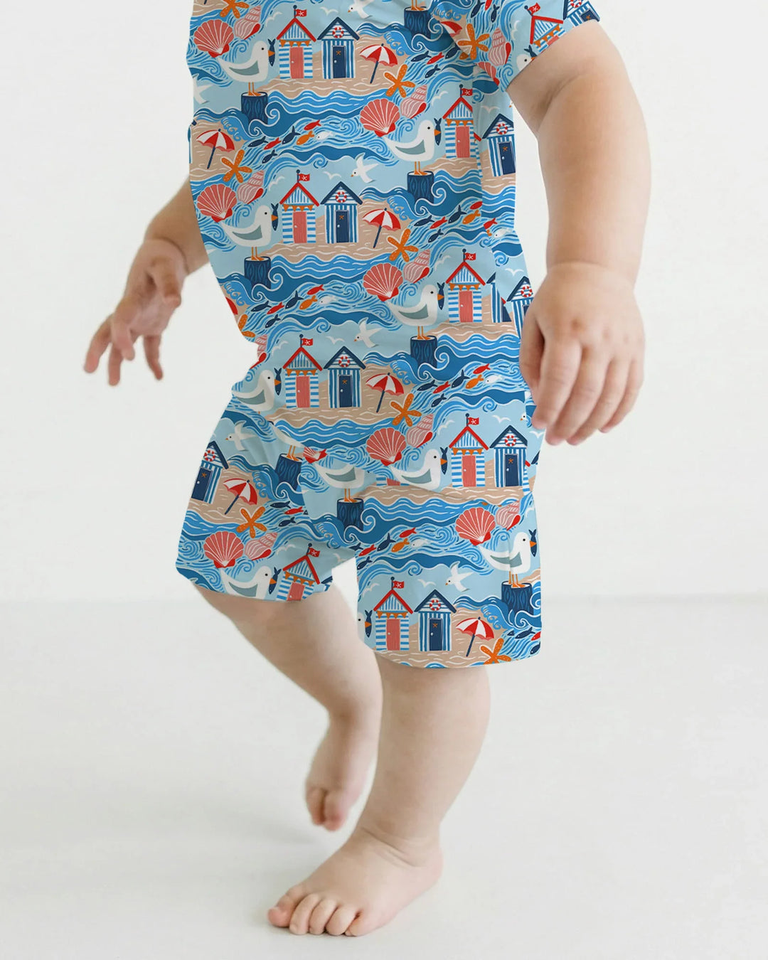 Little Beach Day Bamboo Two Piece Short Sleeve Shorts Pajama Set