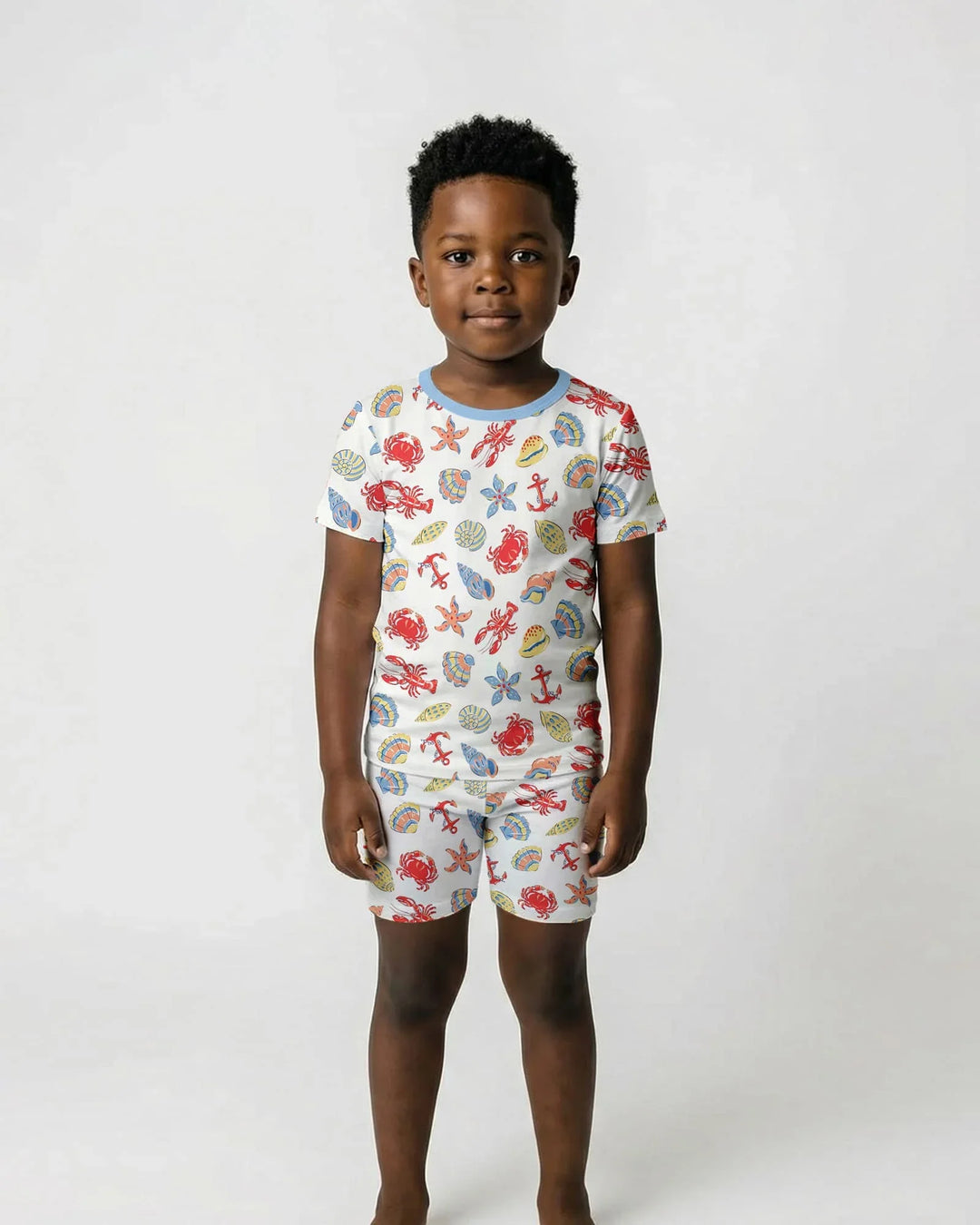 Catch Of The Day Family Matching Bamboo Two Piece Short Sleeve Shorts Pajama Set
