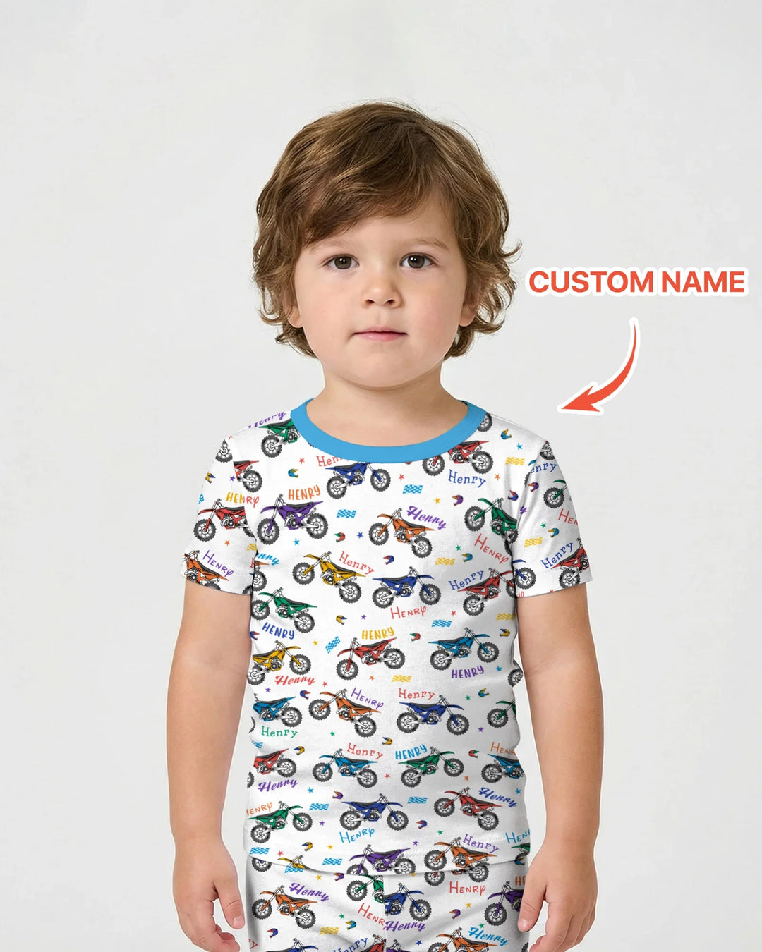 Zweiteiliges Pyjama-Set mit kurzen Ärmeln und Shorts im Sommer-Design