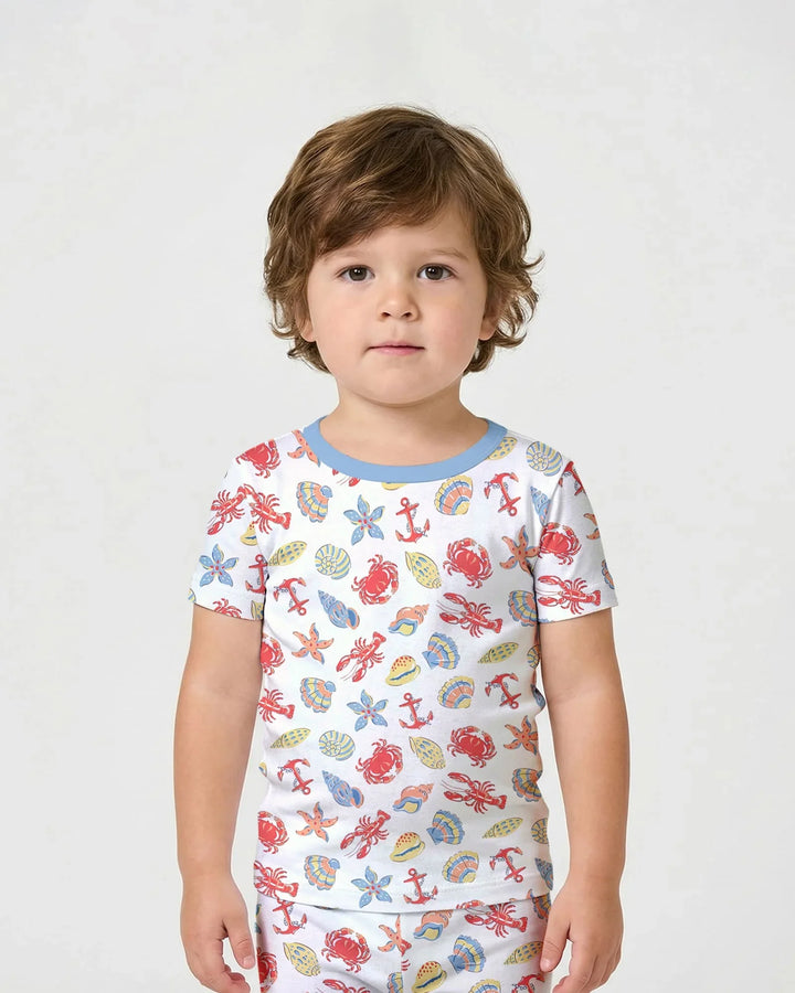 Catch Of The Day Family Matching Bamboo Two Piece Short Sleeve Shorts Pajama Set