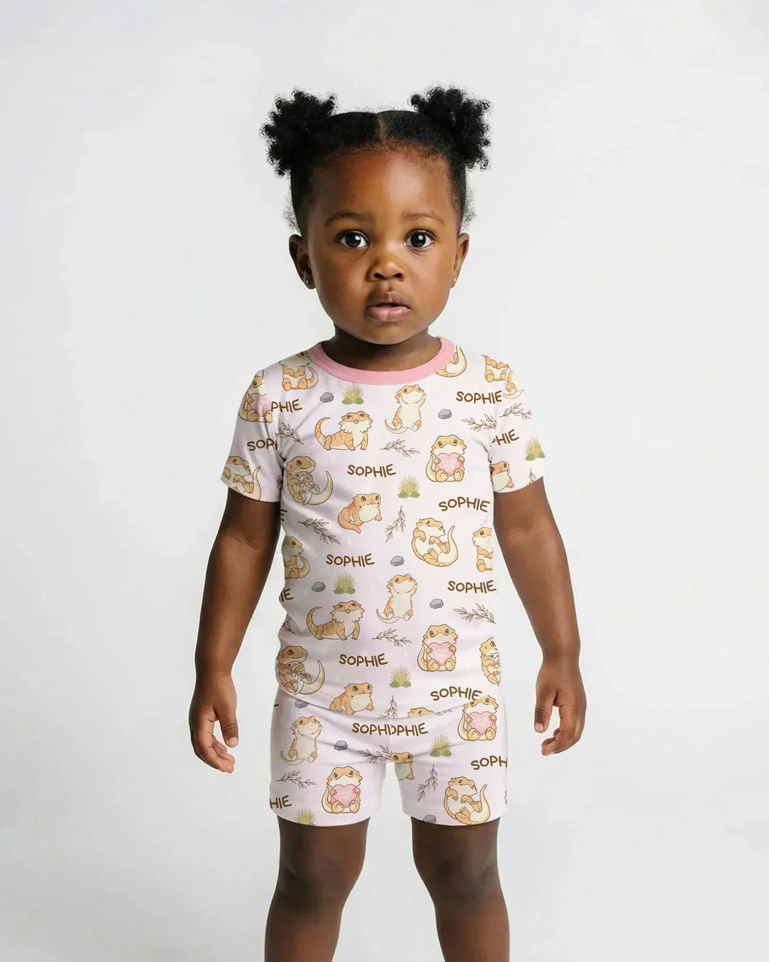 Custom Name Clueless Beardie Bamboo Two Piece Short Sleeve Shorts Pajama Set